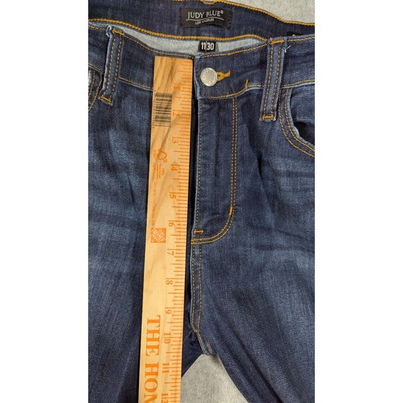 Judy Blue Women Jeans 11/30 Ankle Skinny Fit Distress Hem High Rise Stretch Dark - Picture 11 of 14